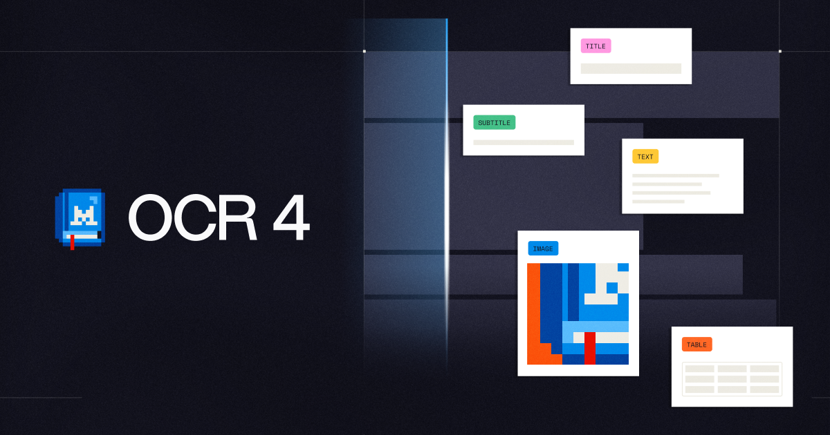 Mistral OCR 4 공식 발표 OG 이미지 — 문서 파싱 모델