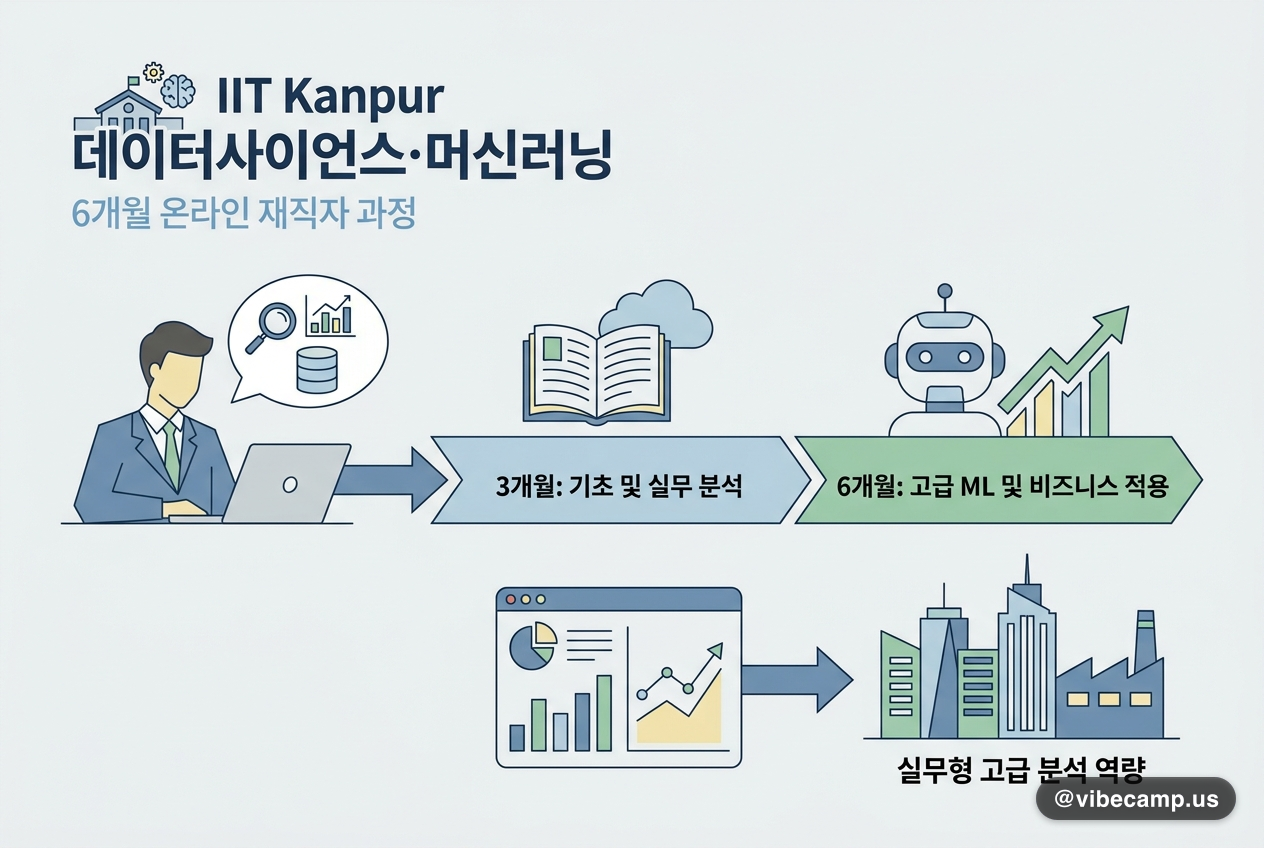 IIT Kanpur, 재직자용 6개월 온라인 데이터사이언스·머신러닝 과정